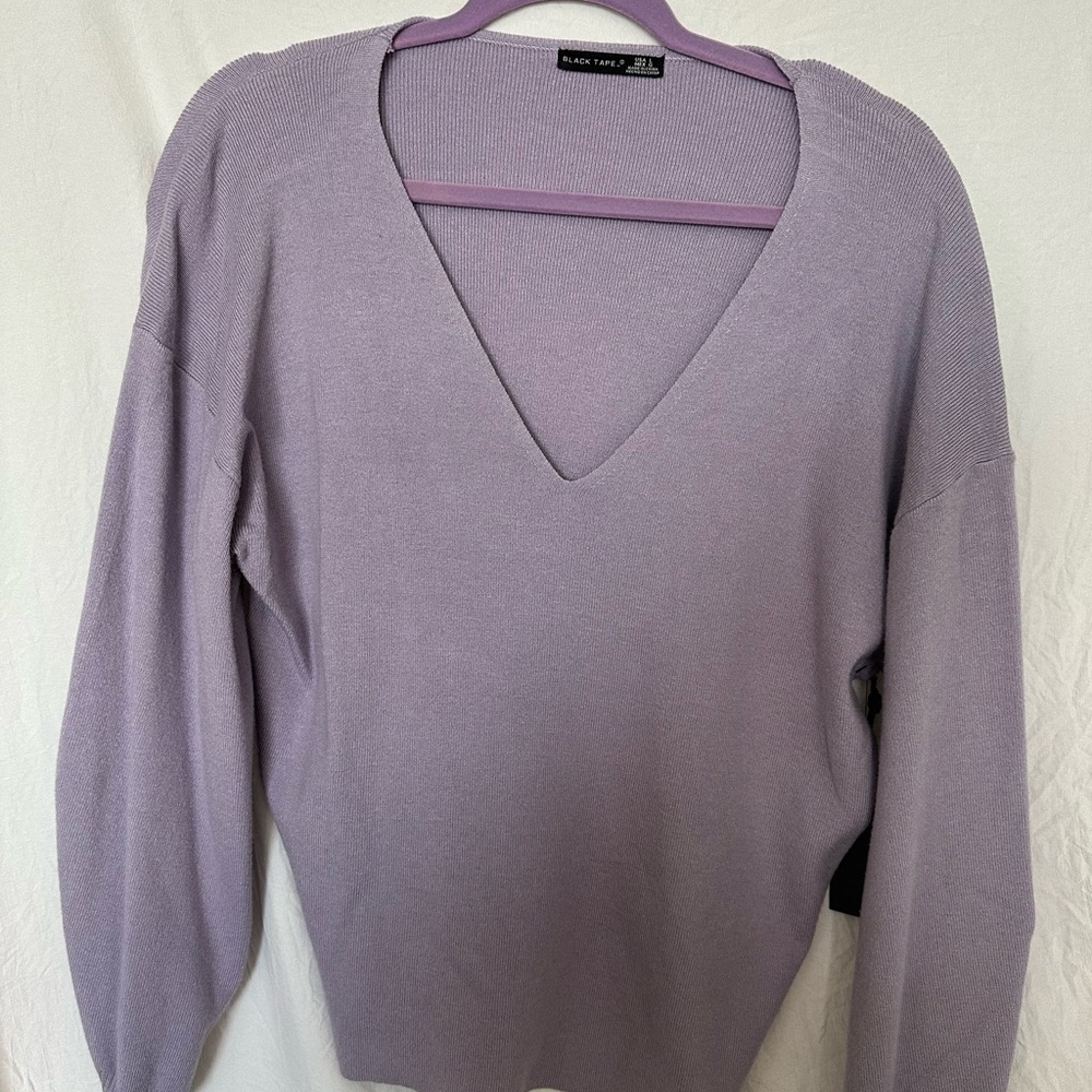 Black Tape Purple V-Neck Sweater